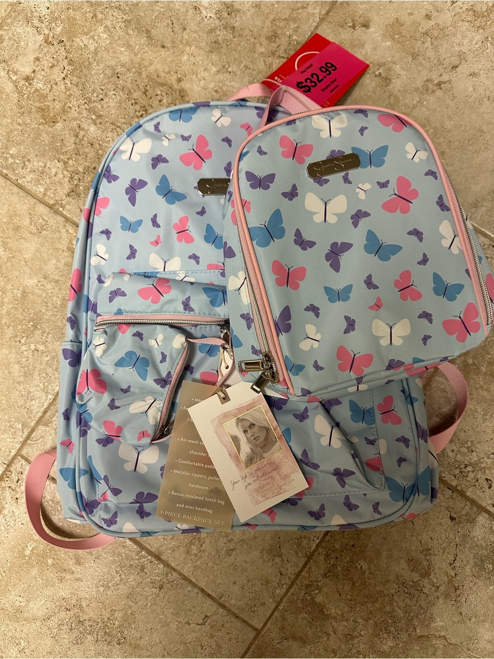 ✨NWT✨ Jessica Simpson | Butterfly Backpack, Lunch Bag, and Mini Bag Set ✨